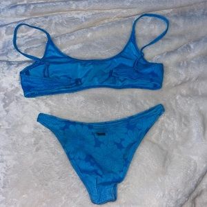 floral blue triangl bikini